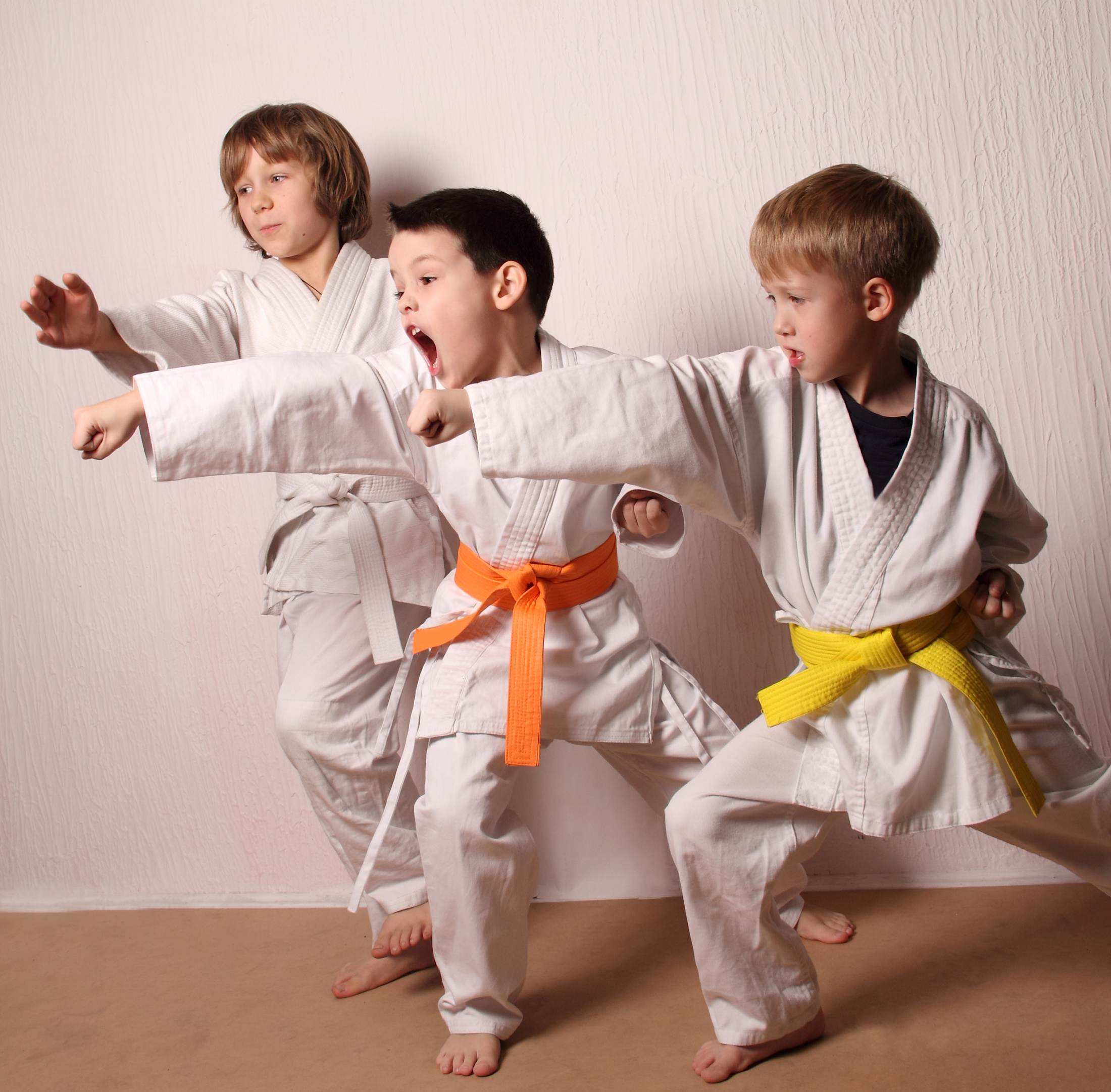 Kids during karate training. Martial arts.Sport, active lifestyle